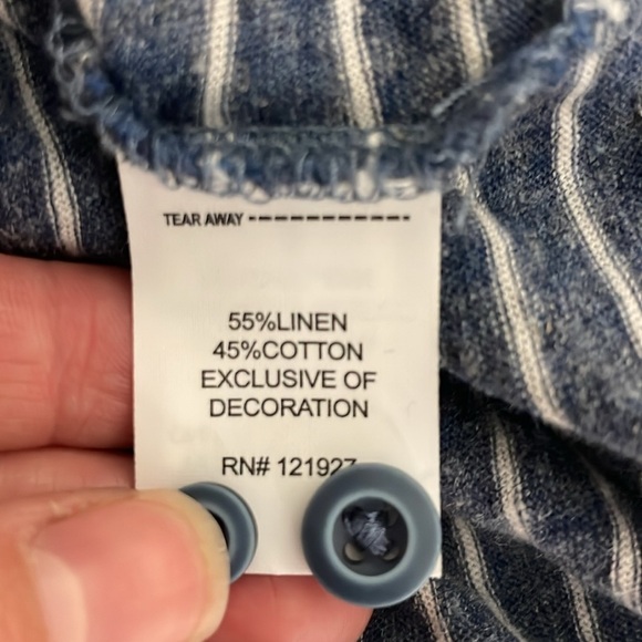 Johnnie O Polo Shirt Mens XL Blue Striped Hanging Out Golf Casual Logo Linen - Picture 7 of 7